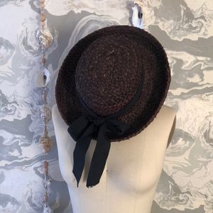 Helen Kaminski Black Raffia Hat